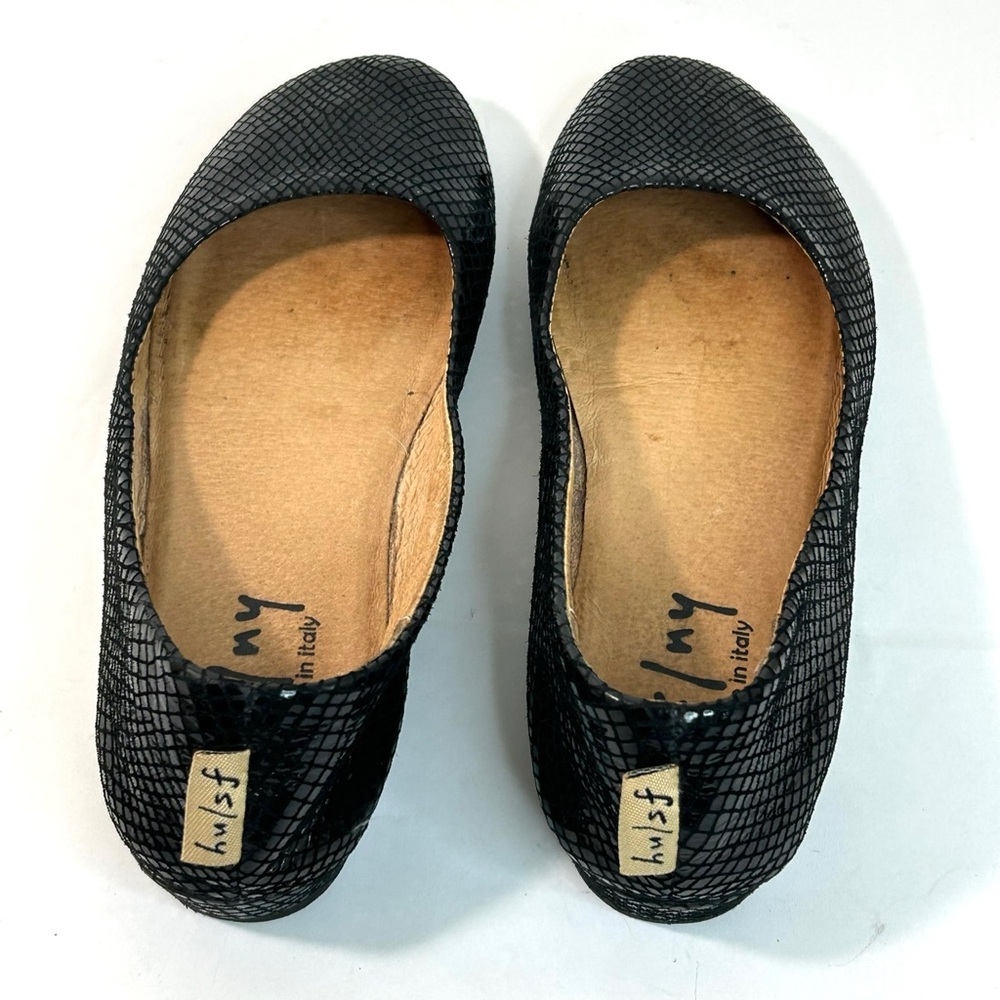 French Sole FS/NY Zeppa Slip-On Flat in Black Snakeskin Leather size 8.5 - Picture 9 of 13